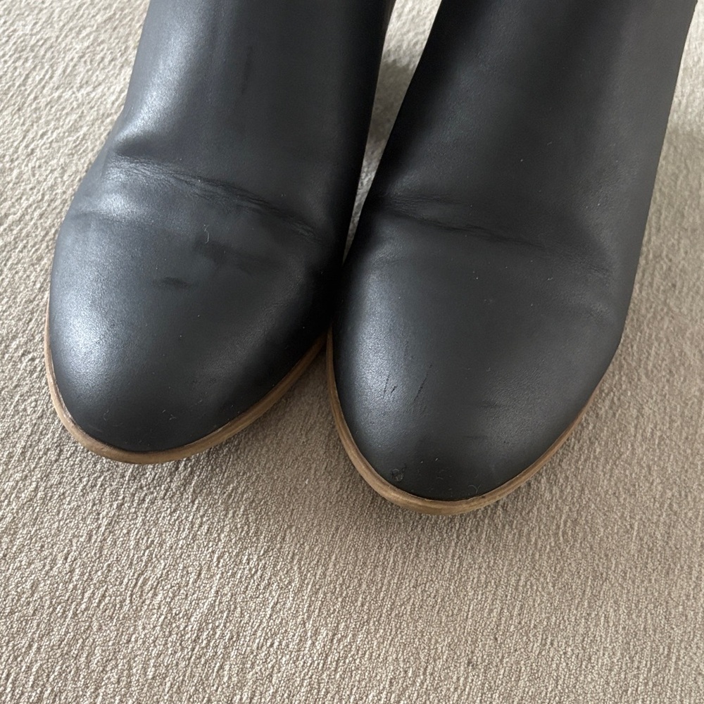 Black Leather Ankle Boots - Picture 6 of 8